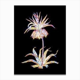 Stained Glass Fritillaries Mosaic Botanical Illustration on Black Canvas Print