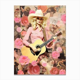 Cowgirl Collage Pink 1 Canvas Print