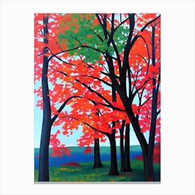 Red Oak Tree Cubist Canvas Print