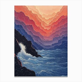 Sunset Over The Ocean Canvas Print