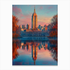 Empire State Building At Sunset Canvas Print