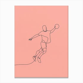 One Line Drawing Of A Volleyball Player Leinwandbild