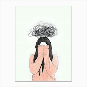 Girl With A Headache Canvas Print