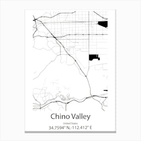 Chino Hills,United States Minimalist Map Canvas Print