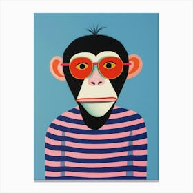 Little Chimpanzee 2 Wearing Sunglasses Canvas Print