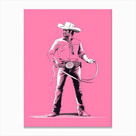 Cowbow Pink Background Canvas Print