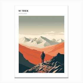 W Trek Chile Hiking Trail Landscape Poster Canvas Print