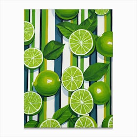 Limes Fruit Summer Illustration 4 Canvas Print