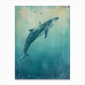 Whale And A Man Canvas Print