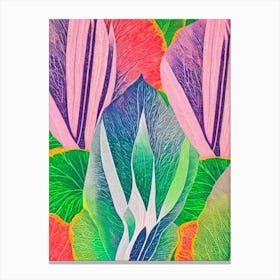 Endive Risograph Retro Poster vegetable Canvas Print