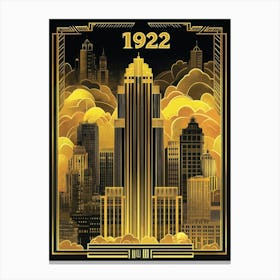 Aihrgdesign A Vintage Poster Showcasing Art Deco Architecture 9b81366d 7328 4f0a Abb9 Efb7a2e6d4ba 2 Canvas Print