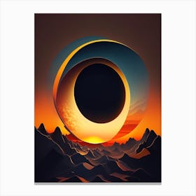 Solar Eclipse Comic Space Space Canvas Print