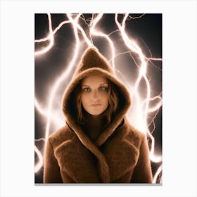 Girl In A Hoodie Canvas Print