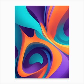 Abstract Colorful Waves Vertical Composition 4 Canvas Print