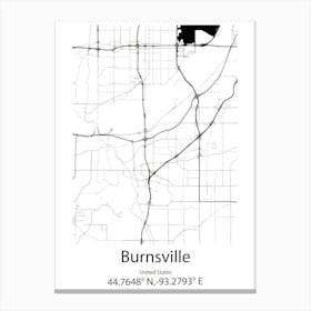 Burnsville,United States Minimalist Map 1 Canvas Print