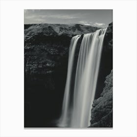 Black And White Waterfall Canvas Print