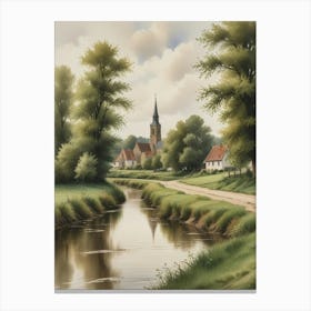 Village By The River 1 Canvas Print