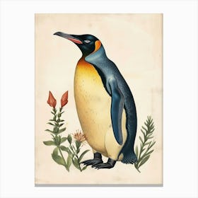 Adlie Penguin Robben Island Vintage Botanical Painting 1 Canvas Print