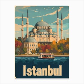 Aihrgdesign A Vintage Travel Poster Of Istanbul Featuring The B1e57673 4084 47c1 B474 2849a542ebab 0 Canvas Print