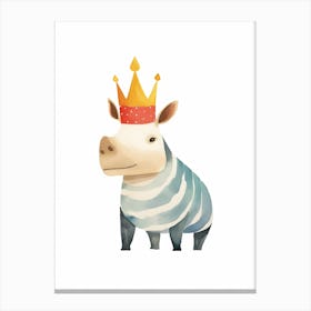 Little Rhinoceros 4 Wearing A Crown Canvas Print