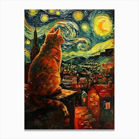 Starry Night Cat 6 Canvas Print