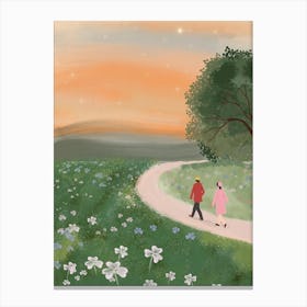 Couple Walking On A Path Canvas Print