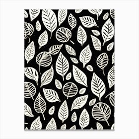 Black And White Leaves 1 Canvas Print