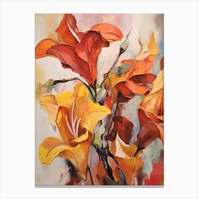 Fall Flower Painting Gloriosa Lily 1 Canvas Print