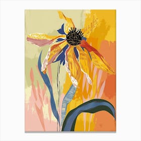 Colourful Flower Illustration Black Eyed Susan 2 Canvas Print