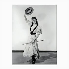 Judy Garland Dances With Straw Hat & Cane Canvas Print