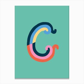 Letter C Typographic Canvas Print
