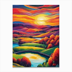 Sunset Over The Valley Canvas Print