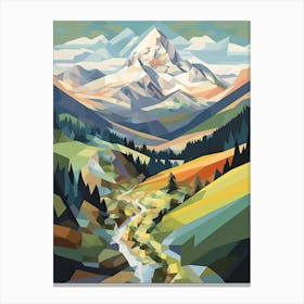 The Alps   Geometric Vector Illustration 4 Canvas Print