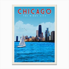 Chicago Illinois Travel Poster Canvas Print