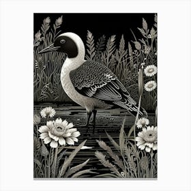 Black And White Bird Canvas Print