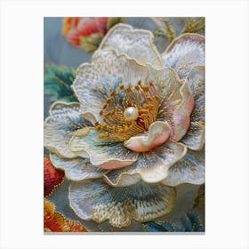 Embroidered Flower 4 Canvas Print