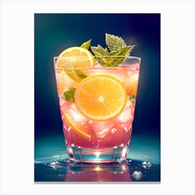 Cocktail With Lemon And Mint 2 Canvas Print