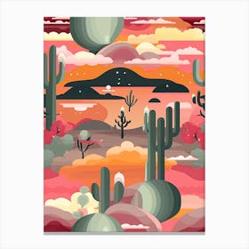 Colourful Retro Desert Sunset 2 Canvas Print