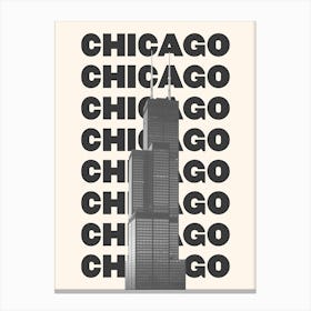 Chicago Tower Black & White Canvas Print