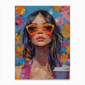 Girl With Sunglasses 2 Canvas Print