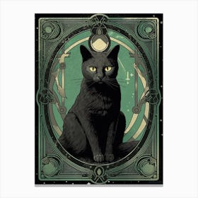 The Death, Black Cat Tarot Card 1 Canvas Print