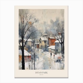 Winter City Park Poster Ditan Park Beijing 4 Canvas Print