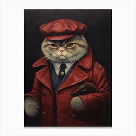 Gangster Cat Scottish Fold Canvas Print