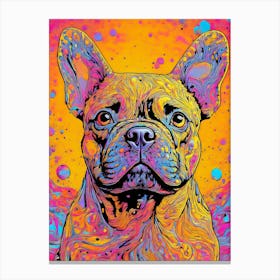 Colourful French Bulldog Portrait Canvas Print