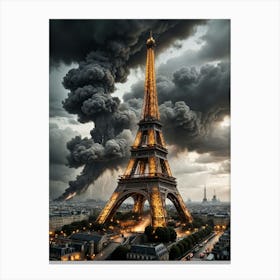 Stormy Day Eiffel Tower Canvas Print