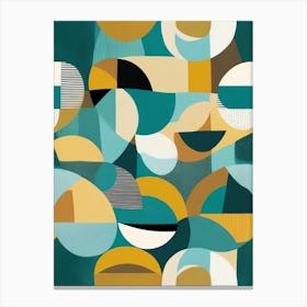 Teal Abstract Painting Canvas Print