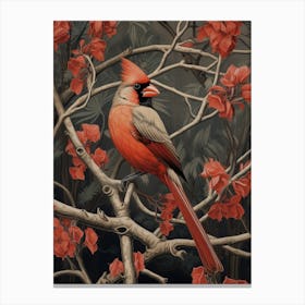 Dark And Moody Botanical Cardinal 1 Canvas Print