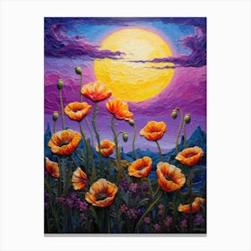 Poppies At Sunset 3 Canvas Print