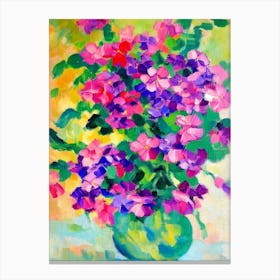 Vinca Floral Abstract Block Colour 1 Flower Canvas Print
