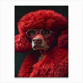 Red Poodle Canvas Print